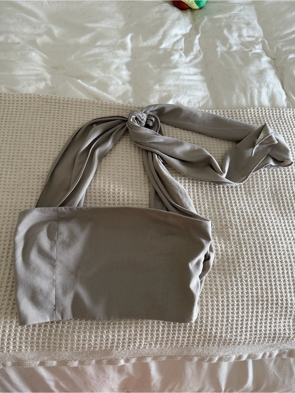 Commense Taupe Halter Bandeau Top